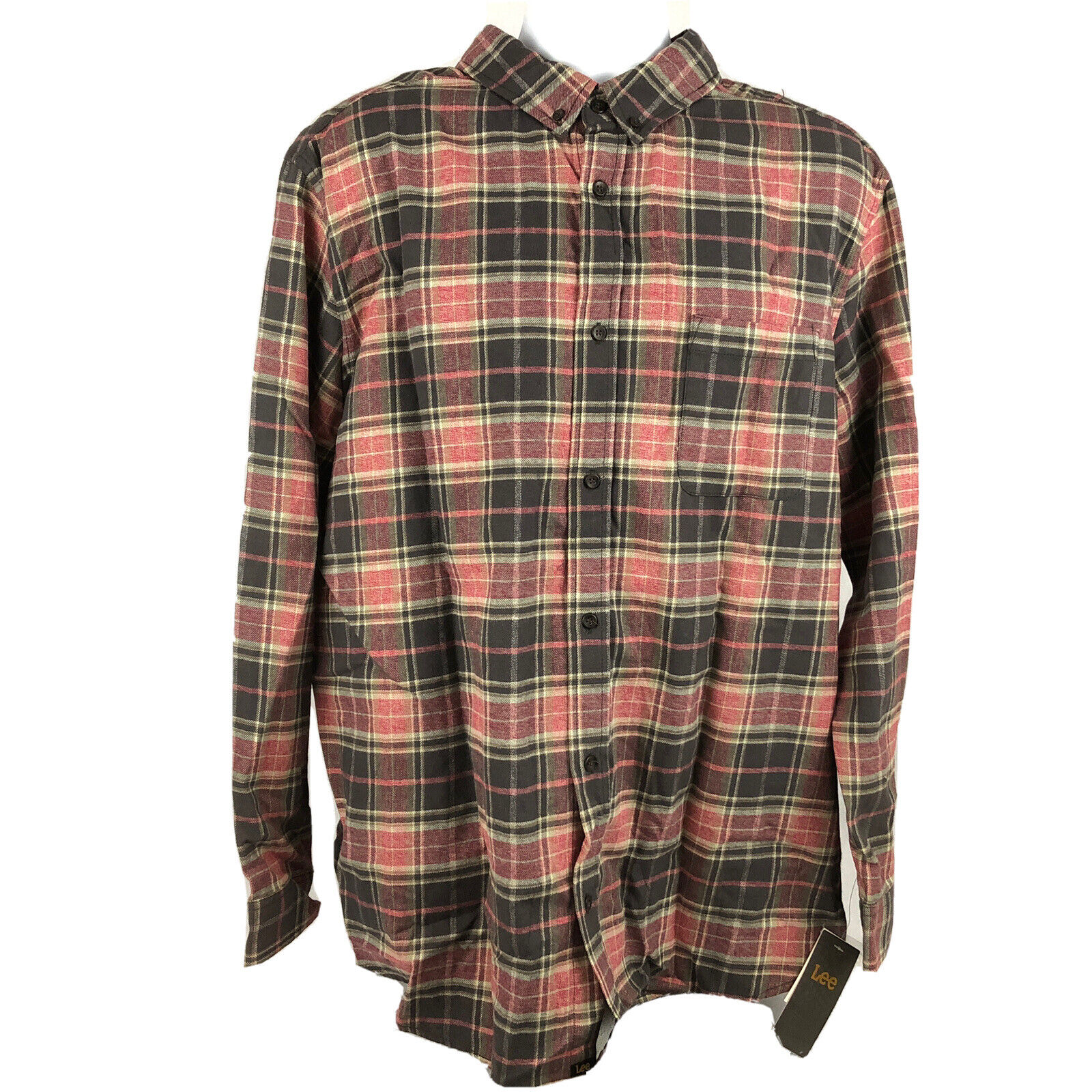 LEE Mens Plaid Flannel Shirt Size XXL New With Tags Long Sleeve Lumberjack