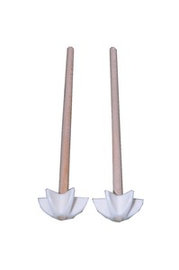 Set 2 Stück Holzquirl Quirl  mit Plastkopf 25 cm -NEU-bekannt aus DDR Zeiten