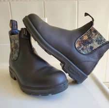 BLUNDSTONE REI BLACK LEATHER CAMO FLORAL BOOT  Mens US Size 6, Womens US 8, AU 5