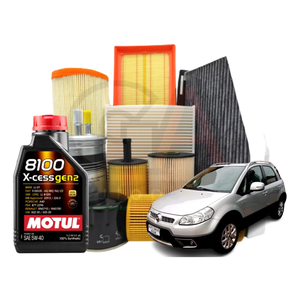 Kit Tagliando 4 filtri 5 litri olio Motul 5w40 Fiat Sedici 2.0 multijet 4x4 - Immagine 2 di 4