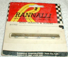 2 Pairs of 3" Brass Slot Car Body Mounts +4 Screws Rannalli # 1702 Original NOS