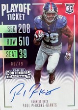 PAUL PERKINS 2016 CONTENDERS ROOKIE AUTO /49