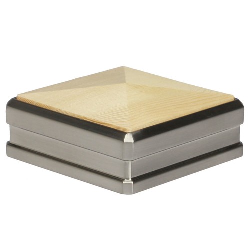 Solution Newel Cap 90mm Chrome/Nickel & Walnut Oak Hemlock White Primed