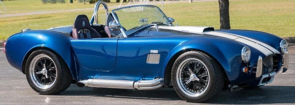 Chrome Sidepipe Heat Shields Shelby Cobra 427 Replica Kit Car Side Pipes F5 - Image 4 of 4