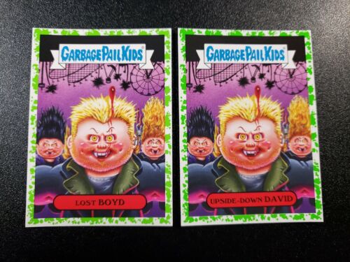 SP Green Lost Boys Kiefer Sutherland Alex parodia de invierno 2 tarjetas cubo de basura niños - Imagen 1 de 4