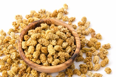10 kg | weiße Maulbeeren | getrocknet | ungeschwefelt | ungezuckert | knusprig