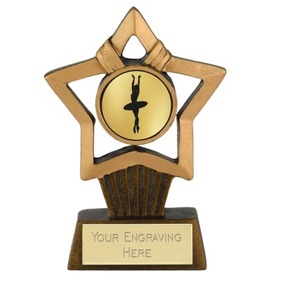 Tanz Ballett Pointe Award Mini Stern Mittelhalter Trophäe 10 cm (4'')