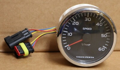 # VP21234487 Volvo Penta EVC 60 mph Speedometer Gauge Black Face Boat Marine