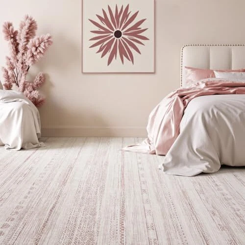 Alfombras de área 9x12 para sala de estar alfombra lavable a máquina envejecida 9' x 12' rosa Foto 3 de 4