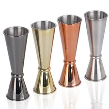 Double Jigger for Bartending Stainless Stee Double Jigger with Bar Tool Set of 4