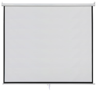 100 Inch 16:9 Manual Pull Down Projector Projection Screen Home Theater Movie