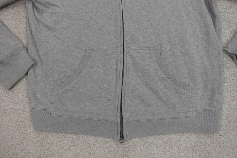 Armani Jeans Sweatshirt Mens Large Gray Fleece Full Zip Logo Spellout - Image 3 of 4