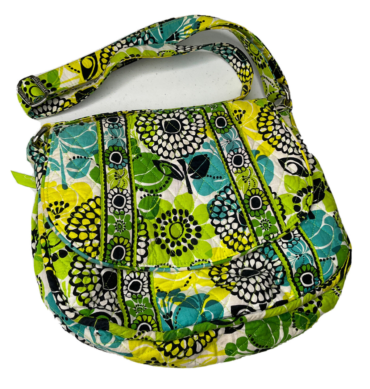 Vera Bradley Crossbody Shoulder Purse Bag In Limes up Green Adjustable Strap