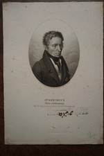 BERCHOUX JOSEPH (1760-1838) PORTRAIT ENGRAVING 19th century, born in SAINT SYMPHORIEN