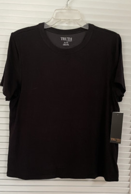 Truth By Republic Short Slv  Black T-shirt With Built in bra no cups Size XL NWT