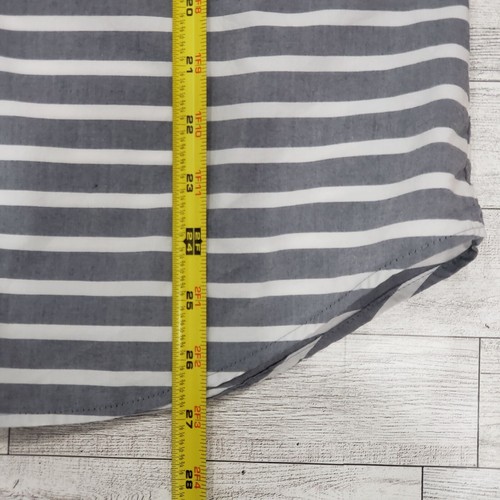 Banana Republic Womens S Dillon Shirt Button Up Cotton Striped Light Gray White - Picture 10 of 12