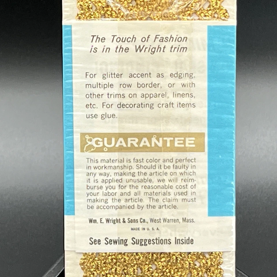 Vintage Wright's Trims Rick Rack Metallic Gold 46 - 5 yards - Sewing Crafts NIP - Image 4 of 4