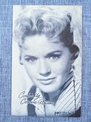 CONNIE STEVENS Black & White Vintage Celebrity Photo Arcade Card w/ Bio