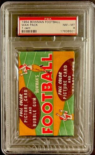 1954 Bowman Fußball Wachspackung ungeöffnet versiegelte Packung PSA 8
