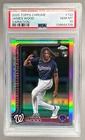 4709 James Wood 2025 Topps Chrome #132 Image Variation Refractor SP RC PSA 10