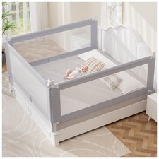 King Bed Rail for Toddlers - Foldable Baby Bed Rail Guard with Child Lock Hei...