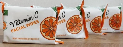 XBC 4x pack 25 Facial Wipes with revitalizing Vitamin C - Cleansing & Moisturising