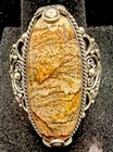 New ListingVintage BA Bali Suarti 925 Sterling Silver Jasper Filigree Ring Size 9.5/20 Gram