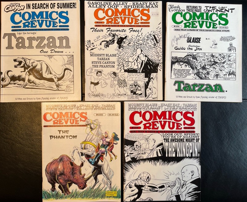 Comic Revue Magazine Lot of 5 #101 to 105 VGC 1994 Newspaper Strips, Spider-Man