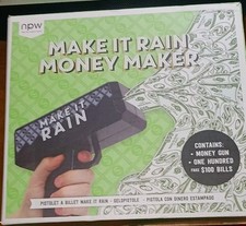 Make It Rain Money Maker Cash Gun w/ 100 Fake 100 Bills Party Prop