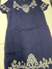 Lulus Sz Small Navy Blue & White. Classy Dress. Knee Length. 