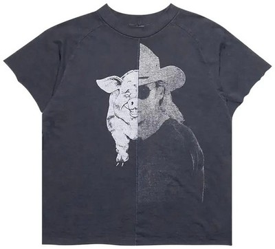 Reiche depressive Kinder Junk Pig Assemblage Raglan T-Shirt 'Faded Black'