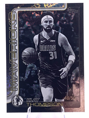 Klay Thompson 2025-26 Topps Blackout Flash Drop 40/50 Foil Target Black #170