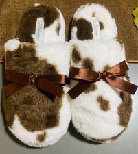 Brown/ White PJ Salvage slippers fits Size 8 to 9