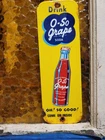VINTAGE O-SO SODA PORCELAIN SIGN OLD BEVERAGE GRAPE COLA DRINK OLD POP BOTTLE