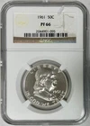 1961 Proof Silver Ben Franklin Half Dollar, NGC PF-66