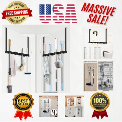 Heavy Duty Space-Saving Broom Holder Set - 2-Pack, Easy Install Stainless Steel
