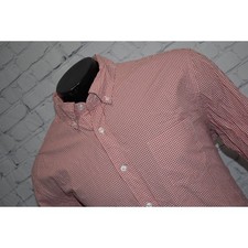 J Crew Dress Shirt Button Up Mens Size XL Slim Fit Pink Plaids Cotton 