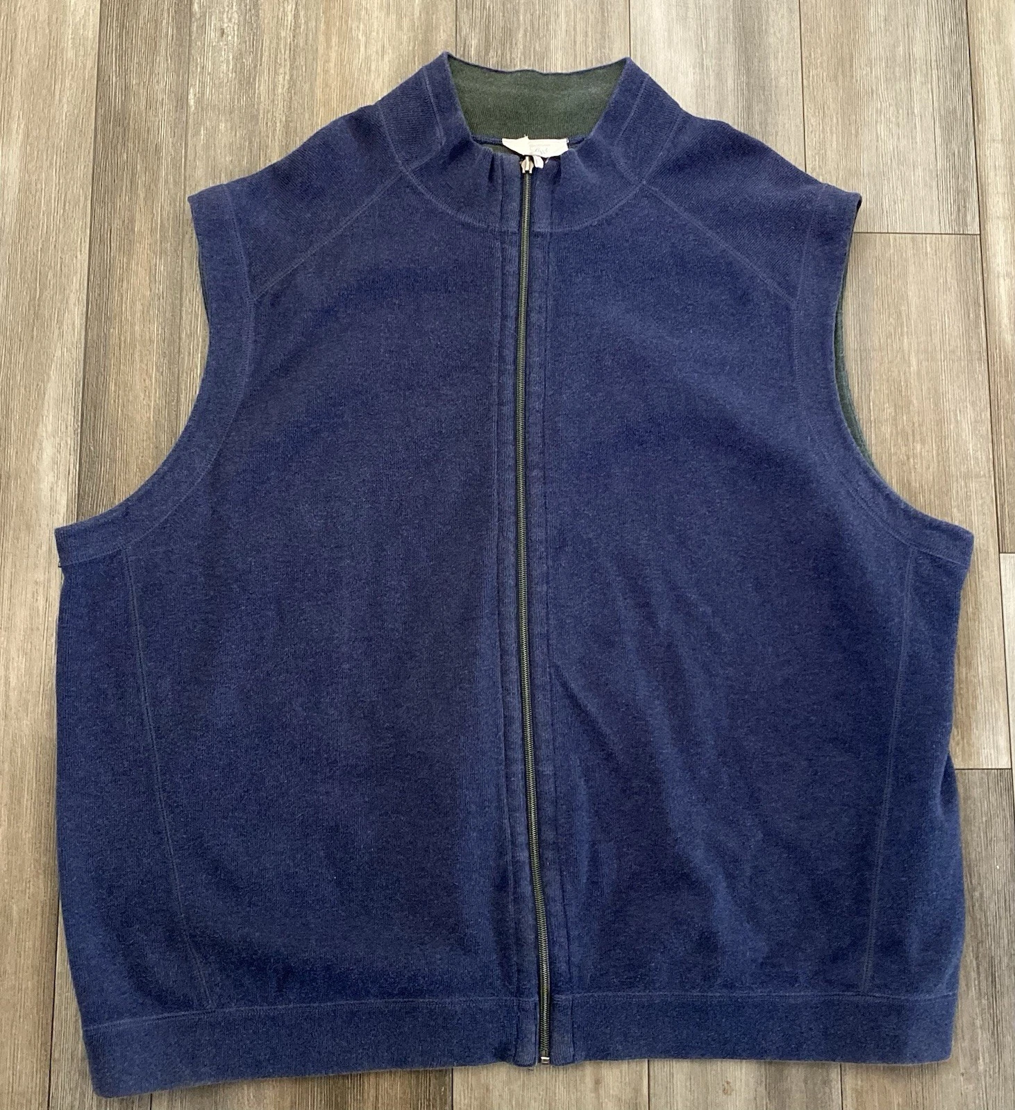 Tommy Bahama Vest Mens 2XL Blue Green Reversible Full Zip Sweater Vest