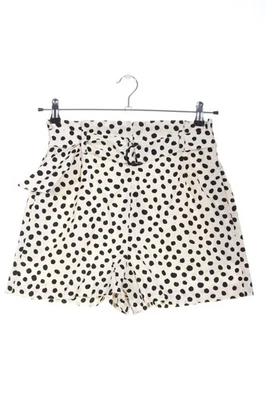 ZARA Short moulant Dames Pantalon court T EU 36 blanc cassé-noir - Photo 1/4