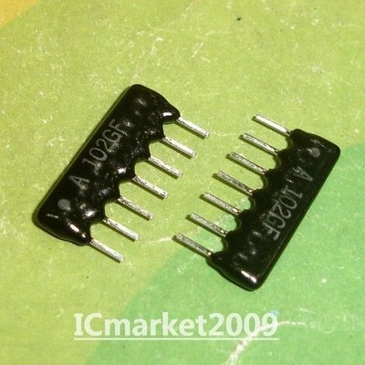 10 PCS A07-102G SIP-7 A102G 1K ohm 1KR 6 Commoned Resistor Network Array 7 PIN *