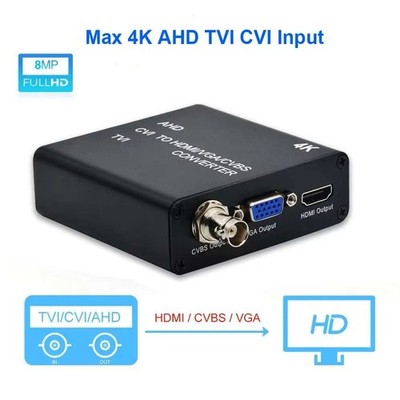 4K BNC TO HDMI CONVERTER CONVERT HD TVI/ CVI/ AHD ANALOG VIDEO SIGNAL TO HDM VGA