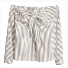 H&M Striped Off The Shoulder Top Size 2