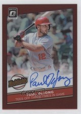 2020 Donruss Optic Highlights Signatures Red Prizm 34/35 Paul DeJong Auto 0zt7