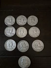 1/2 Roll 10 Franklin Half Dollar Lot 90% Silver $5Face