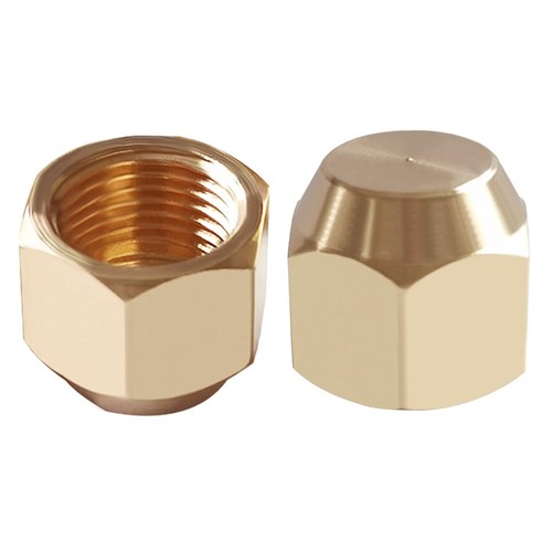 Brass 5/8" Female Flare Cap SAE 45 Degree Tube Fitting Outer Hex Thread Socke...
