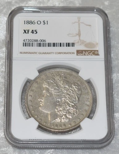 1886 O MORGAN 90% SILVER $1 DOLLAR NGC CERTIFIED XF 45 XF45 NEW ORLEANS US COIN