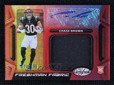 2023 Certified Freshman Fabric Signatures Mirror Red /199 Chase Brown Auto 16wc