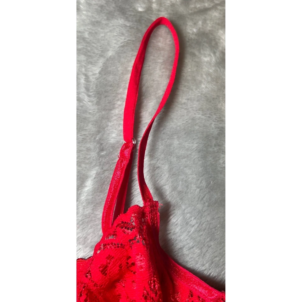 Escante белье верхний женщин большой красный кружевной подвязки ремни подвеска регулируемый - Изображение 4 из 4