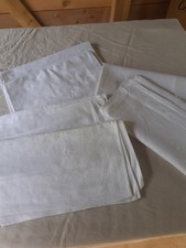 6x alte Stoff Servietten weiß  Monogramm Lei...