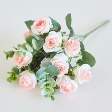 32 cm Silk Rose Bouquet Fake Flowers for Wedding Home Office Table Decor